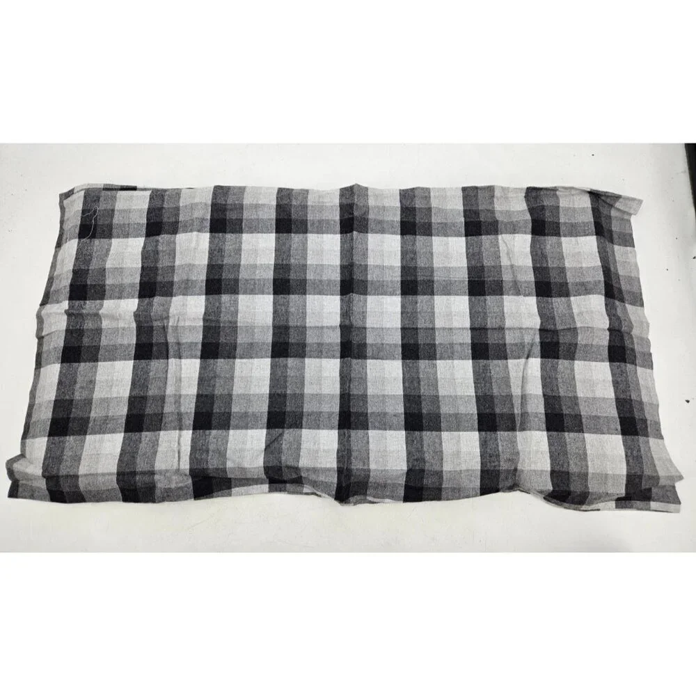 New Brooklinen Black Graident Plaid Flannel King Size Pillowcases